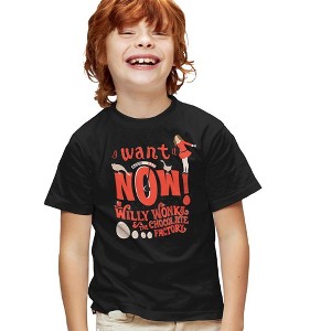 Boys' Short Sleeve Willy Wonka And the Chocolate Factory I Want It Now T-Shirt - 1 of 4
