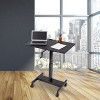 Stand Up Desk Store Crank Adjustable Height Single Column Rolling Mobile Standing Desk (Black Frame/Black Top, 36" Wide) - 2 of 4