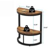 Vynxaria Slim Half Moon 2-Tier End Table: 19.69" Rustic Brown Wooden Side Table with Storage Shelf for Small Spaces - 4 of 4