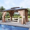 Aoxun 12'x20' Hardtop Gazebo with Polycarbonate Double Roof, Aluminum Frame, Curtains & Netting, for Patio, Garden, or Backyard - 2 of 4