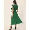 Seta T Women's Casual Ruffle Sleeveless Crewneck Pleated Flowy Belted Midi Sundresses - 4 of 4