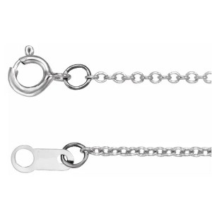 Pompeii3 Solid Platinum 1mm Cable Chain 18" 2 grams - 1 of 3