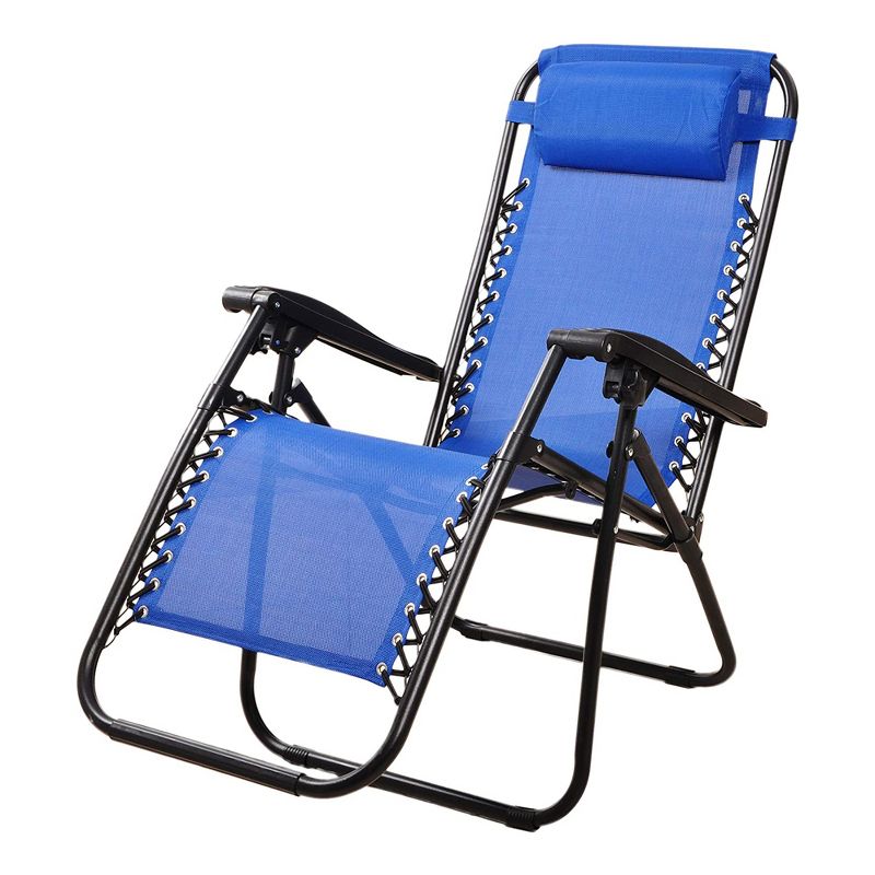 Elevon Adjustable Zero Gravity Recliner Lounge Chair w/ Detachable Cup Holder for Outdoor Deck, Patio, Beach or Bonfire, Weight Capacity 300Lbs, Blue, 2 of 7