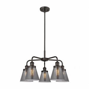 Cone - 5 Light Stem Hung Chandelier In Art Deco Style-14.75 Inches Tall and 24.25 Inches Wide - 1 of 1
