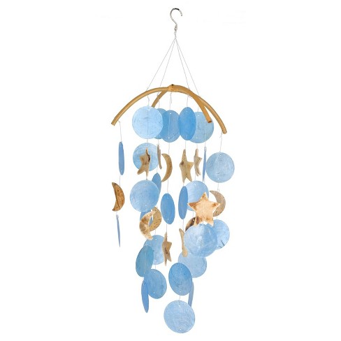 Woodstock Chimes Asli Arts® Collection, Dark Blue Capiz Chime, 19'' Wind Chime C206 - image 1 of 4