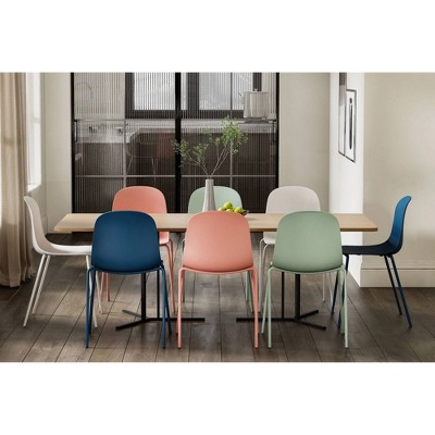 Aloe Green Metal Stackable Dining Side Chair
