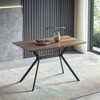 TiramisuBest CLEARWATER RECT SLD TOP Table with Dark Oak for Dining Tables - 2 of 4