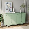 TIRAMISUBEST Green 4-Door Intaglio Storage Cabinet with Pine Legs, Solid Wood Pulls, Adjustable Shelf, and 220 lbs Load Capacity - 4 of 4