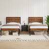 VECELO Platform Bed Frame With Rustic Vintage Wood Headboard and Footboard, Sturdy Metal Slats, No Box Spring Required - 3 of 4
