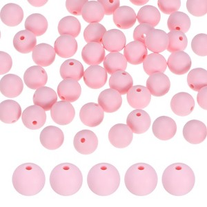 Unique Bargains Round Loose Rubber Beads Craft Smooth Ball Small Hole for DIY Crafts 50 Pcs - 1 of 4