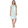 Casual Nights Women's Cap Sleeve Rose Satin Tricot Nightgown - 2 of 4