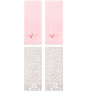 REGALWOVEN 4 Pcs 100% Cotton Floral Embroidered Soft Absorbent Decorative Hand Towel - 1 of 4