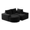 Curved Chenille Sectional Sofa with Chaise, L-Shaped Modular Couch with Deep Cushions and Neck Support Pillows for Living Room and Bedroom - 3 of 4