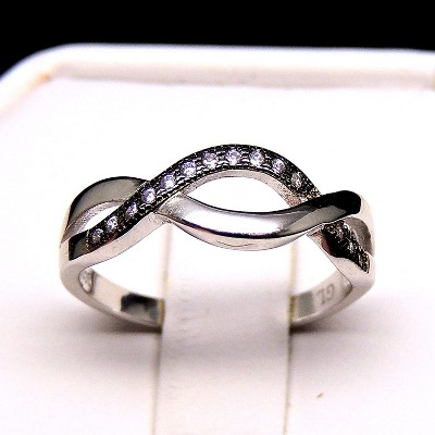 Infinity Black Sterling Silver Statement Ring for Women with Clear Cubic Zirconia by the Ginger Lyne Collection - image 3