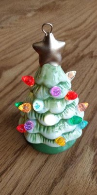 Lit Ceramic Retro Christmas Tree Ornament Green - Wondershop™ : Target