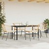 vidaXL 5 Piece Patio Dining Set with Cushions Brown and Cream White Poly Rattan Glass - 63" x 31.5" x 29.1" - 3 of 4