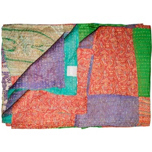 Taj Hotel Kantha Silk Blend Throw | 50"x70" | B - 1 of 4