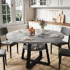 Round Dining Table for 4-6, 42" Farmhouse Kitchen Table with Storage, Circle Dinner Tables for Kitchen, Dining Room, Living Room, Meeting Room - 3 of 4