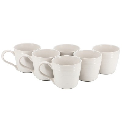 Gibson Milbrook 6 Piece 15 Ounce Stoneware Mug Set in Speckle White