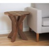HomeRoots 26" Brown Distressed Reclaimed Wood End Table - 2 of 4