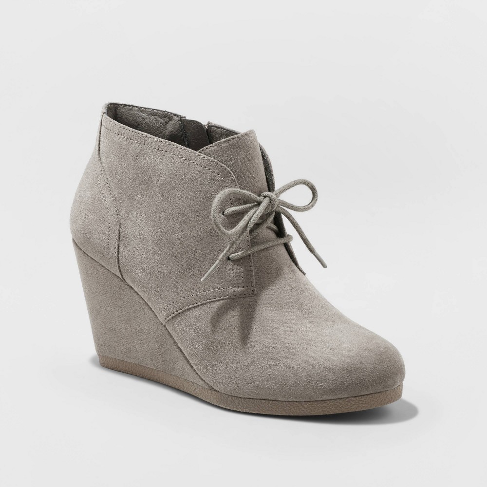 Women's Bessie Microsuede Wedge Bootie - Universal Thread Gray 6.5 was $32.99 now $18.14 (45.0% off)