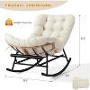 2PCS Papasan Rocking Chair with Footrest, Oversized PE Rattan Lounge Chair with Removable Cushion, for Patio & Living Room - 2 of 4