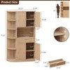 Kitchen Pantry Cabinet with 5 Side-Opening Storage Cabinets, Drawers, Fluted Doors & Adjustable Shelves, Natural Wood - 2 of 4