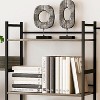 Triple Wide 5 Tier Bookshelf, Industrial Large Bookshelf with 4 Open Display Shelves, Tall Rustic Bookcase for Bedroom Office - 2 of 4