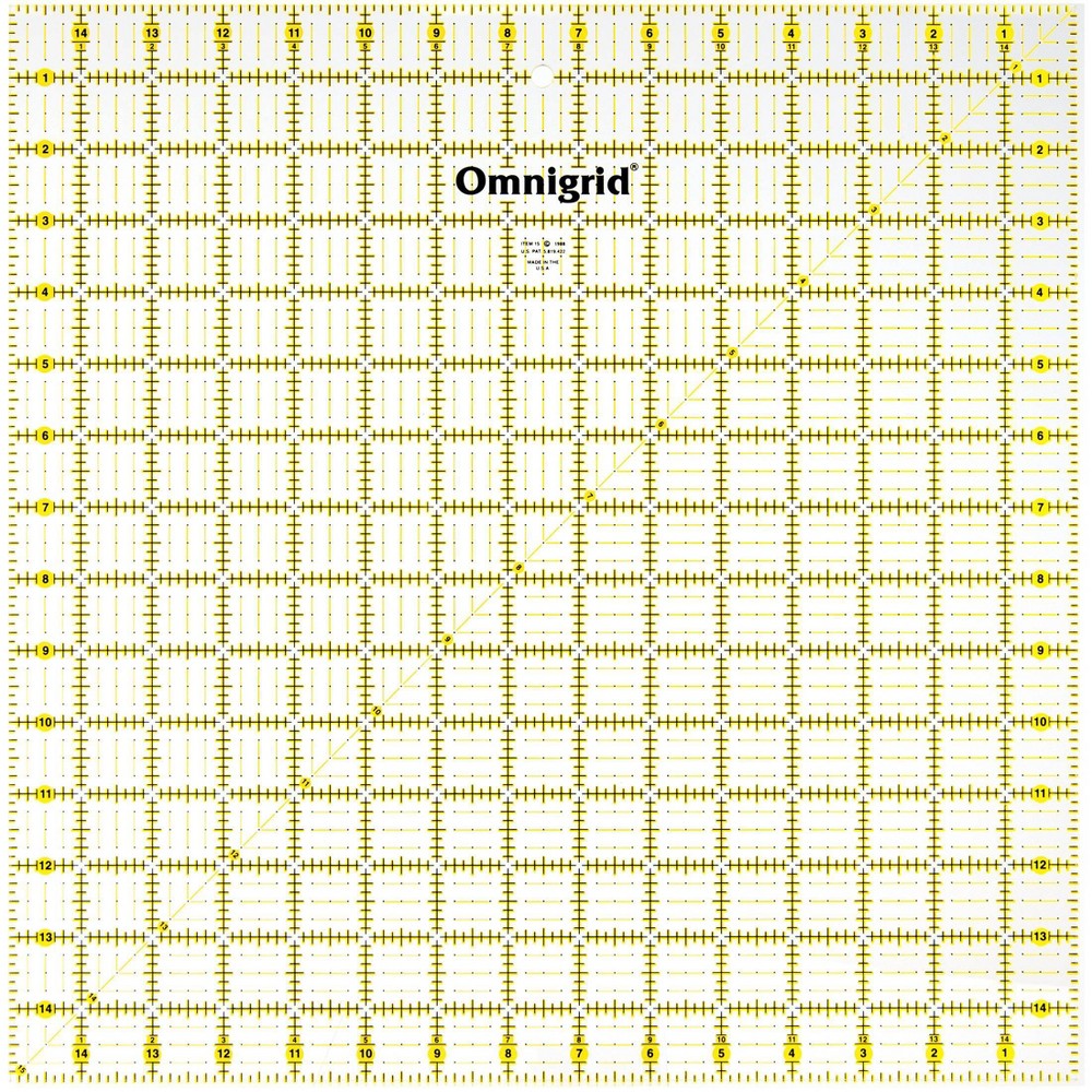 Omnigrid 15" x 15" Square Quilting and Sewing Ruler