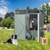 Gulches 5ft x 3ft Outdoor Metal Storage Shed Transparent plate for Backyard, Patio, Garage, Lawn,Gray - 2 of 4