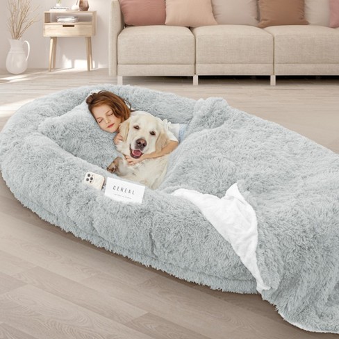 Lovmor Human Dog Bed With Plump Pillow, Blanket, Strap - Grey : Target