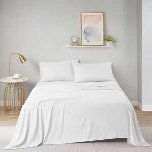 Elegant Smooth Solid 85GSM Lightweight Microfiber Sheet Set, All Season Bedding Set, Cozy Home Textile for Modern Bedroom Decor - 1 of 4