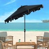 UV Resistant Zimmerman 9 Ft Crank Market Push Button Tilt Umbrella With Flap - PAT8000 - Safavieh - 2 of 4