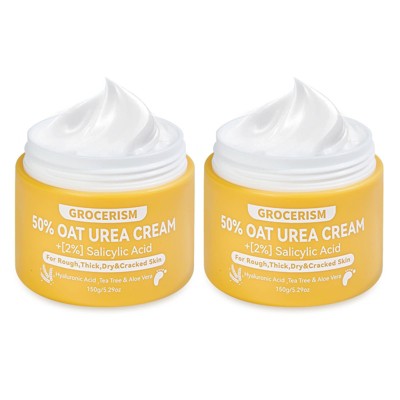 Grocerism 50% Oat Urea Cream with Hyaluronic Acid & Aloe Vera - Soothing Repair for Sensitive Dry Skin - Hand & Foot Cream