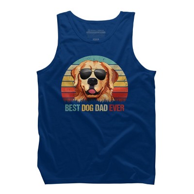 Men's Design By Humans Best Dog Dad Ever Golden Retriever By LuckyCharm99 Tank Top