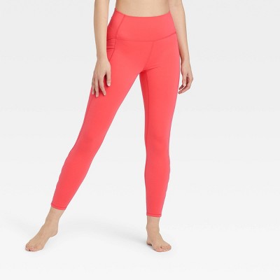 Women&#39;s High-Rise Flex Keyhole 7/8 Leggings - All in Motion&#8482; Coral Pink L