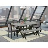 HomeStock 6-Piece Rectangle Natural Oak Finish Solid Wood Top Dining Table with 1-Bench, 4 Upholstered-Chairs - 2 of 4