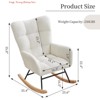 Nursery Rocking Chair, Living Room Glider Rocker for Breastfeeding, Comfy Accent Chairs for Bedroom, Plush Teddy Upholstered Armchairs Indoor - 2 of 4