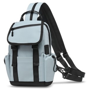 Unique Bargains Lightweight Waterpoof Convertible Sling Bag with USB Charge Port - 1 of 4