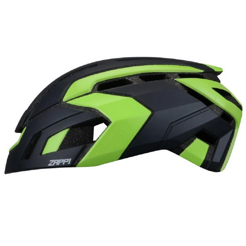 NOW ZAPPI Bike Cycling Helmet - Aerodynamic Bicycle Matte Black/Neon Green L/XL, 1 of 4