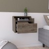 NicBex Floating Nightstand, Modern Night Stand Frame with Modern Dual-Tier Design, Wall Mounted Nightstand with Spacious Single Drawer - 2 of 4
