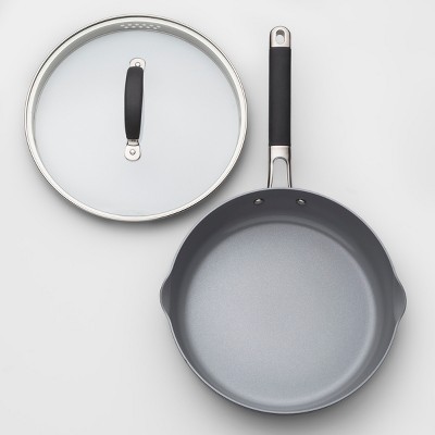 Anolon X Hybrid 3.5qt Nonstick Induction Saute Pan With Lid Super Dark Gray  : Target