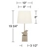 360 Lighting Birdie 19 3/4" High Bird Small Farmhouse Rustic Modern Country Cottage Accent Table Lamps Set of 2 Gray Living Room Bedroom Bedside - 4 of 4
