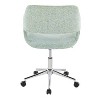 Sapphtopaz Modern Office Chair with Open Back Upholstered Height Adjustable Swivel Task Chair with Matel Base Vanity Chair for Home Office - 3 of 4