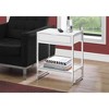 Monarch Specialties ACCENT TABLE - 24"H / GLOSSY WHITE / CHROME METAL - 2 of 3