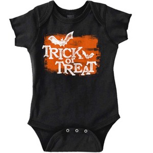 Happy Halloween Trick or Treat Bats Baby Romper Boys or Girls Brisco Brands - 1 of 4