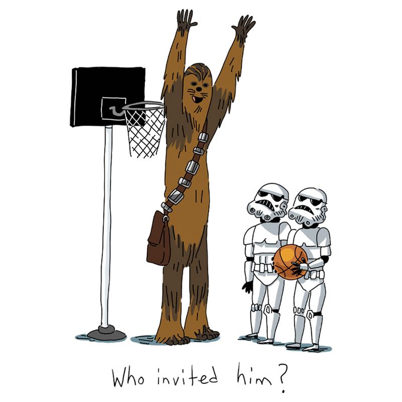Boy's Star Wars Chewbacca Basketball Who Invited Him T-Shirt, 2 of 6
