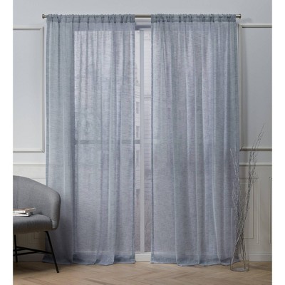 Belfry Rod Pocket Sheer Window Curtain Panels - Nicole Miller