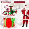 Tangkula 6 FT Christmas Inflatables Xmas Santa Claus in Helicopter Above Gift Box Santa Flying Airplane w/LED Lights & Wind Ropes Holiday Decoration - 4 of 4