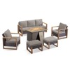 Buenhomino 4 Piece Patio Furniture Set 41in Fire Pit Table Outdoor Furniture Sets Patio Couch Outdoor Chairs 50000 BTU Propane Fire Pit - 2 of 4